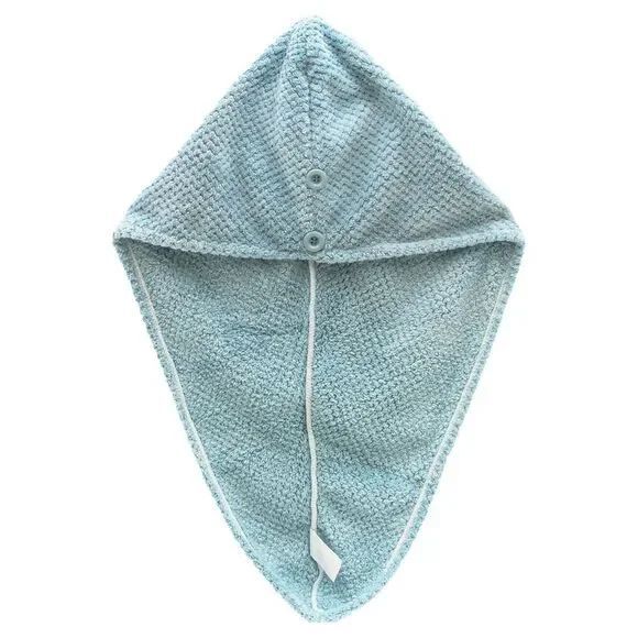 Smart Home Plush Blue Bath Towel, Hand Towel and Hair Turban Set, 3 Pieces - Picture 9 of 10